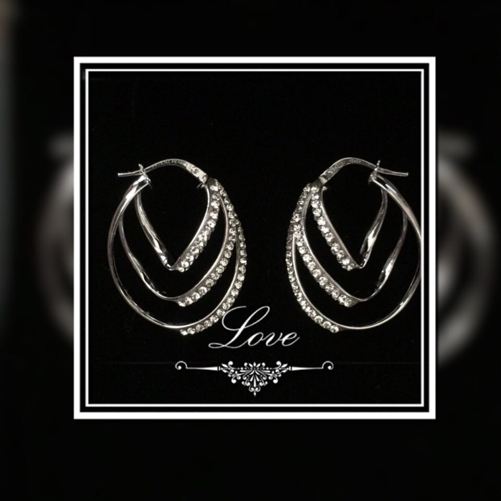 Sterling Silver and Crystal Earrings